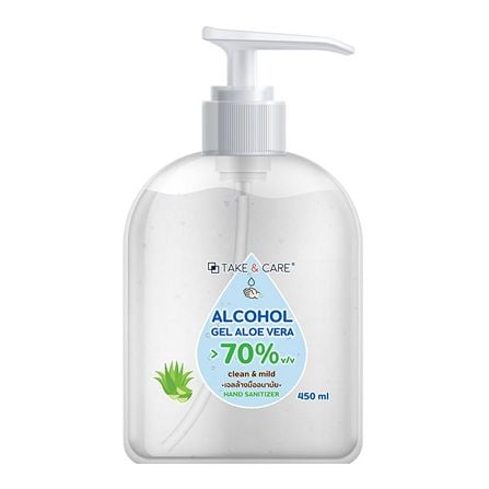 เจลแอลกอฮอล์ล้างมือ TAKE AND CARE 450ml ALOE VERA_0