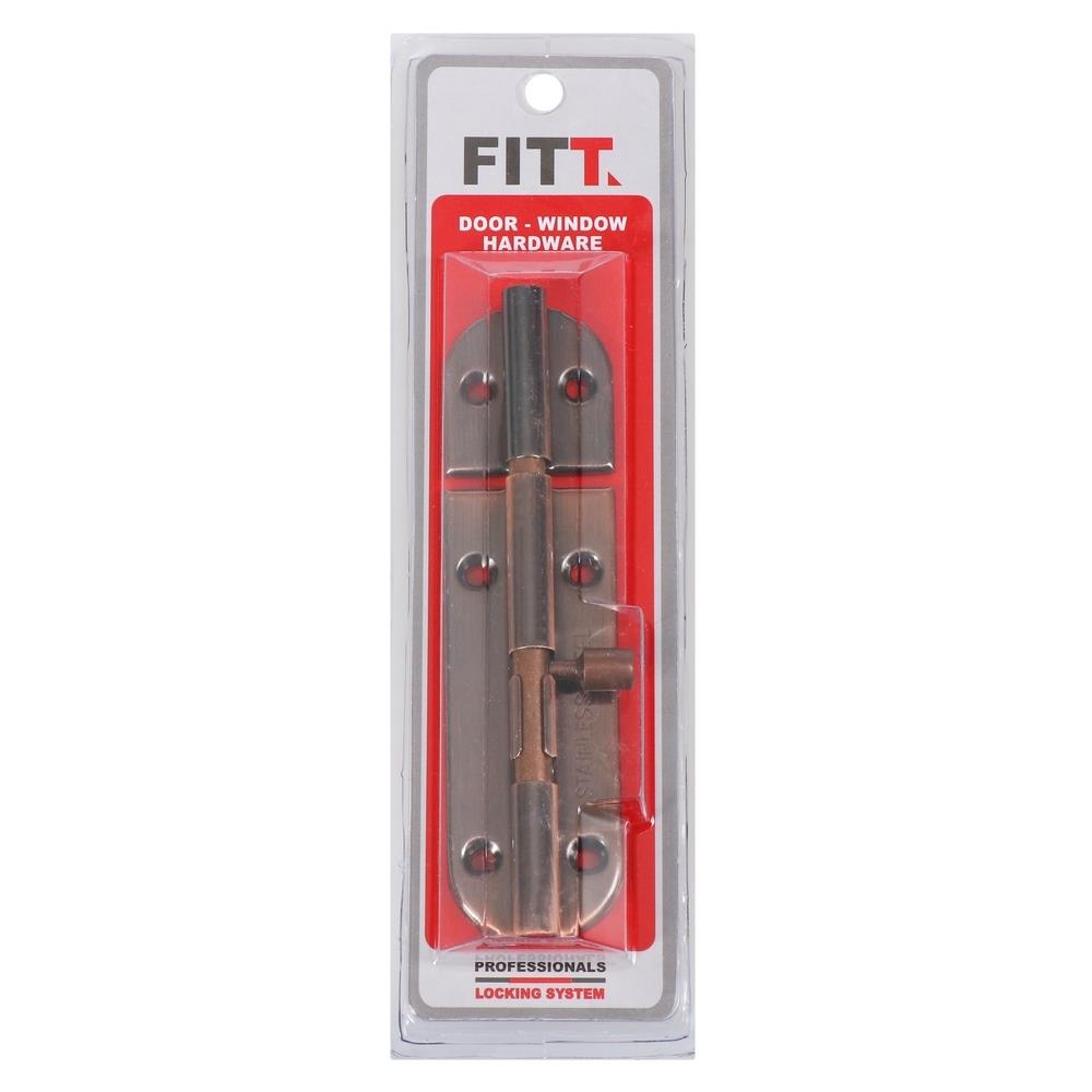 DOOR BOLT FITT WL34-2-AC 4” ANTIQUE COPPER