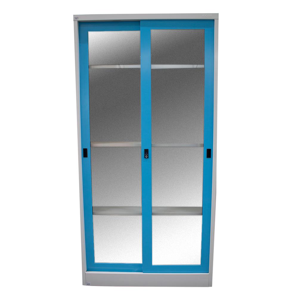 ตู้เหล็กสูง บานเลื่อนกระจก KIOSK SGD-18 คละสี