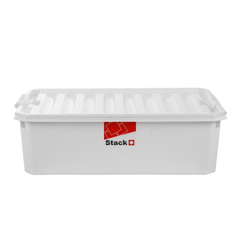 กล่องเก็บของ ฝาล็อค STACKO FAMILI 36 ลิตร สีขาว