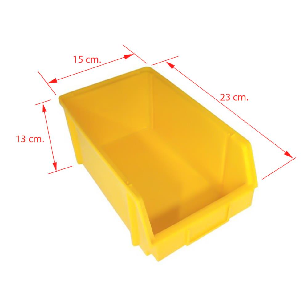 กล่องเครื่องมือพลาสติก DIY ขนาดกลาง 9 นิ้ว สีเหลือง