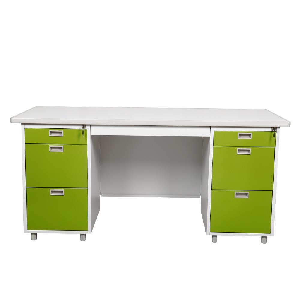 โต๊ะทำงานเหล็ก LUCKY WORLD DL-52-33-GG 159.5 ซม. สีเขียว