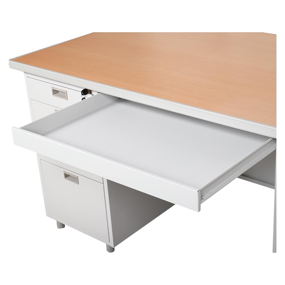 โต๊ะทำงานเหล็ก LUCKY WORLD DP-52-33-TG 159.5 ซม. สีเทาทราย