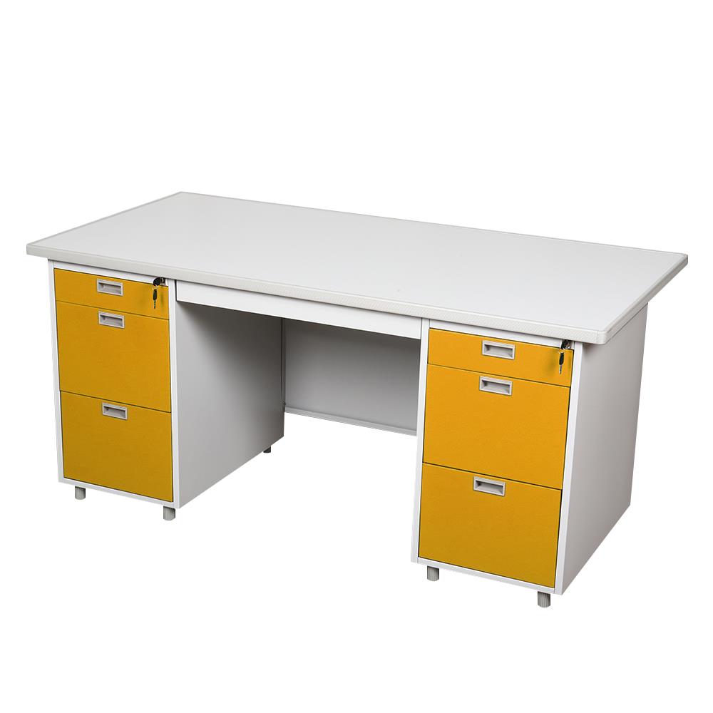 โต๊ะทำงานเหล็ก LUCKY WORLD DL-52-33-EG 159.5 ซม. สีน้ำตาล