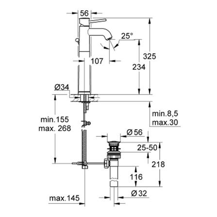 ก๊อกอ่างล้างหน้าผสม GROHE 32868000_2