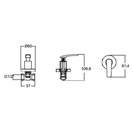 วาล์วฝังกำแพงเดี่ยว AMERICAN STANDARD A-7015C_1