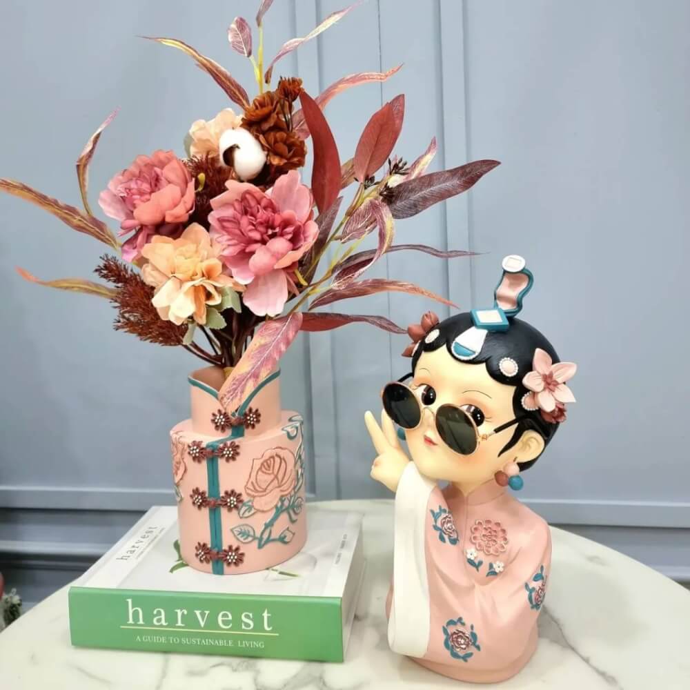 เซตแจกันตกแต่งบ้าน 109inhome แจกัน+ตุ๊กตาจีน