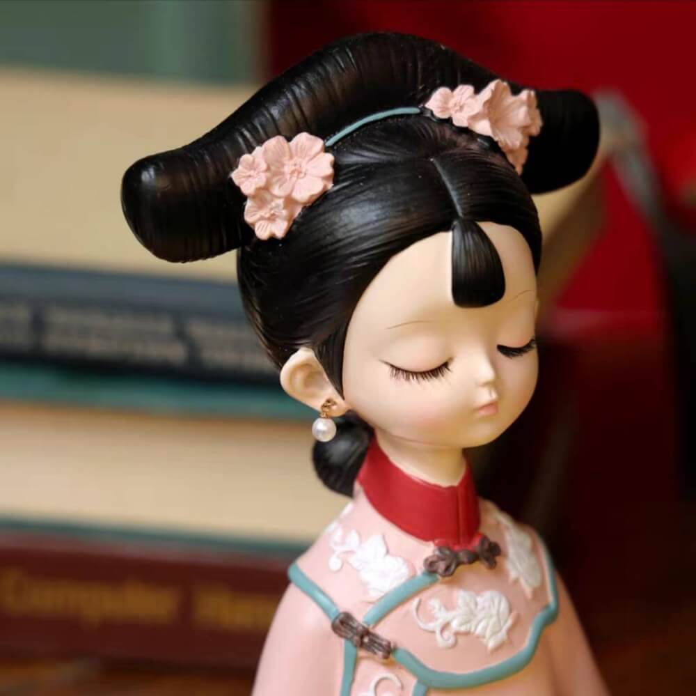 ถาดวางของเอนกประสงค์ 109inhome รุ่น สาวจีนโบราณถาดดอกไม้ ชุดชมพู