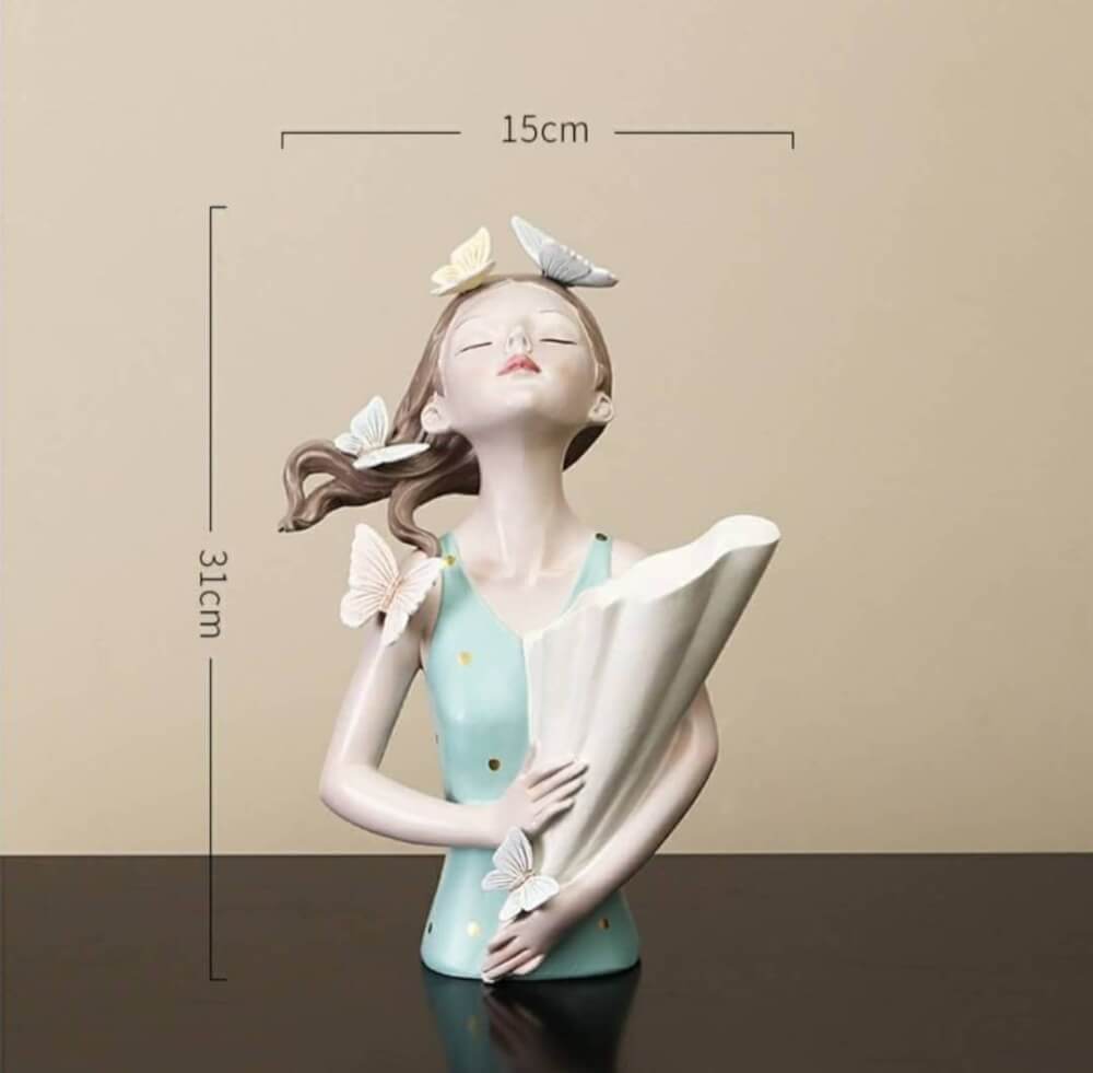 ตุ๊กตาแจกันหน้าผีเสื้อ 109inhome สีฟ้า