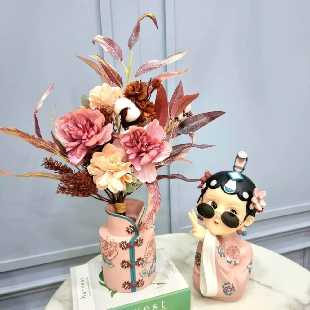 เซตแจกันตกแต่งบ้าน 109inhome แจกัน+ตุ๊กตาจีน