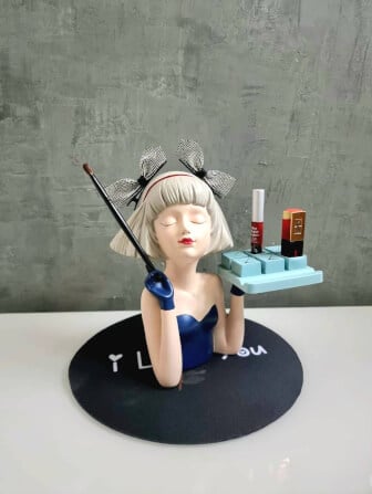 ถาดใส่เครื่องสำอางค์ 109inhome รุ่น ตุ๊กตาสาวเกาะอกน้ำเงิน _1