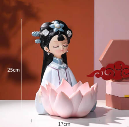 ถาดวางของเอนกประสงค์ 109inhome รุ่น สาวจีนโบราณถาดดอกไม้ ชุดฟ้า_4