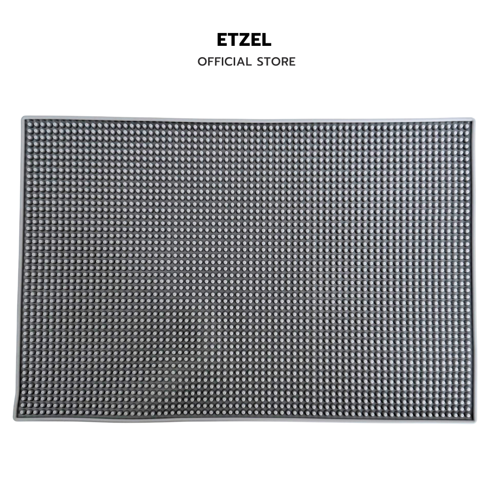แผ่นรองบาร์ แผ่นยางกันลื่น ETZEL (รุ่นหนาพิเศษ) 45X30 CM สีเทา