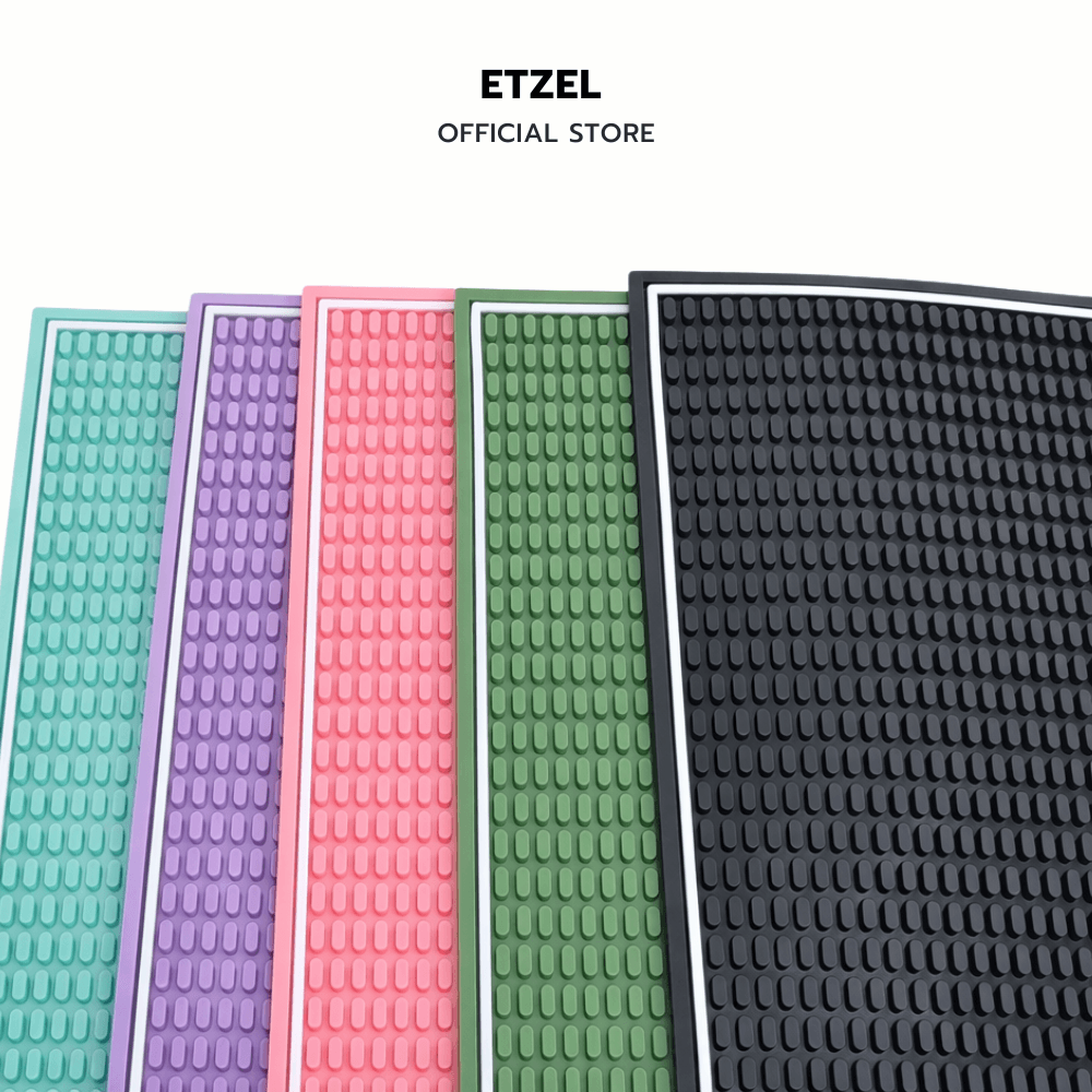 แผ่นยางกันลื่นสำหรับเคาน์เตอร์บาร์ ETZEL สีพาสเทล รุ่นหนาพิเศษ สีเขียวโอลีพ