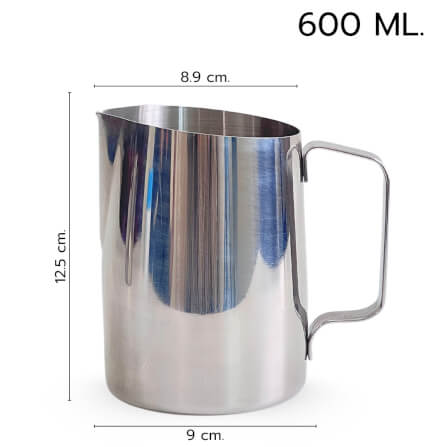 พิชเชอร์เหยือกฟองนมหัวตัดเฉียง ETZEL ขนาด 600 มล สแตนเลส_1
