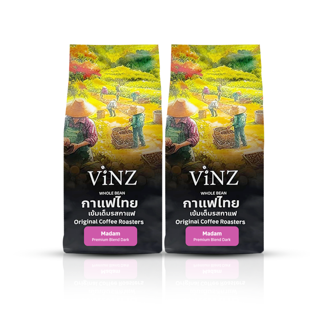 เมล็ดกาแฟ ViNZ ดอยช้าง มาดาม อาราบิก้าเบลนคั่วเข้ม 2 ถุง (ถุงละ 250g)_0