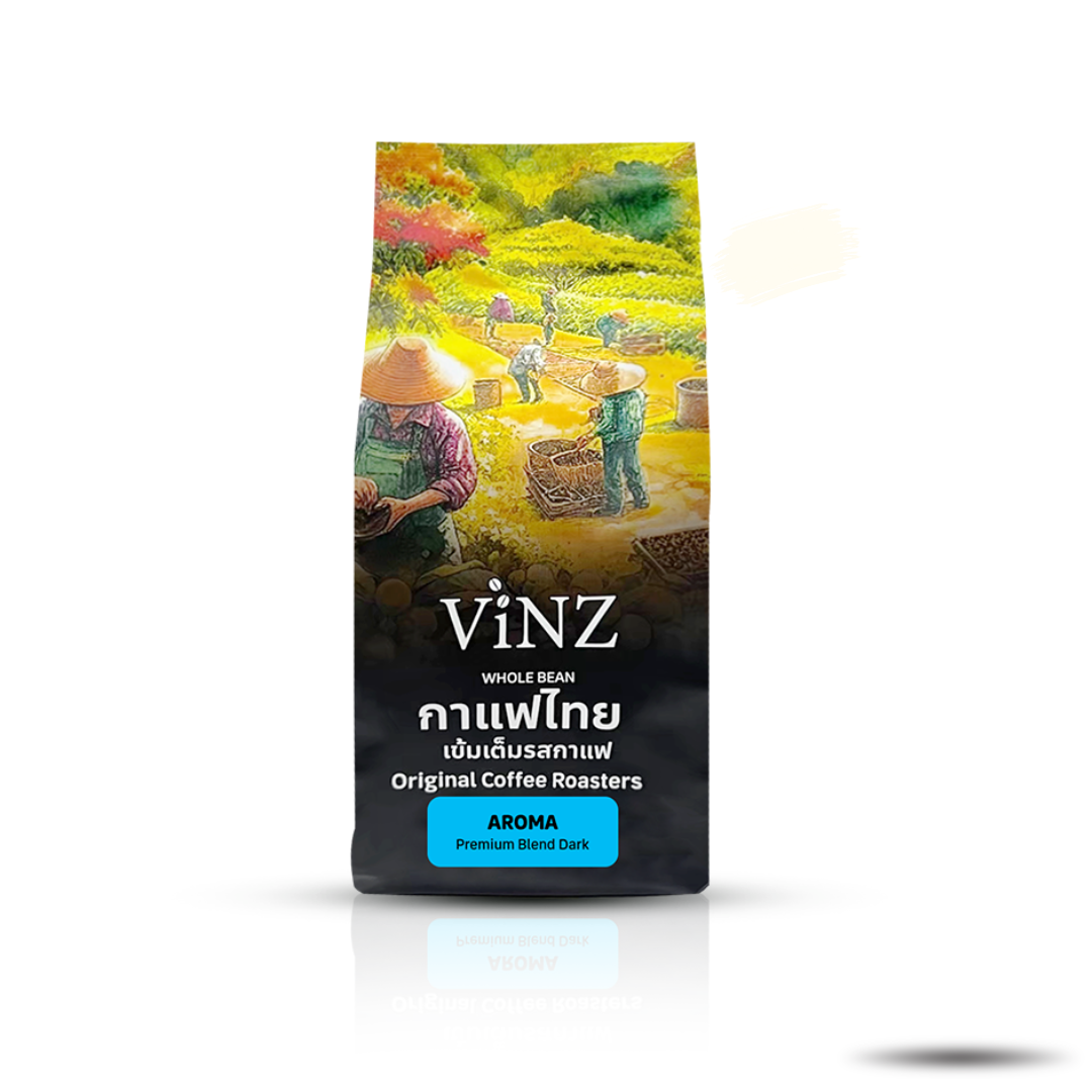เมล็ดกาแฟคั่วบด ViNZ อโรม่า ดอยช้าง อาราบิก้า ปลอดสารพิษ คั่วเข้ม 1 ถุง (250กรัม) _0