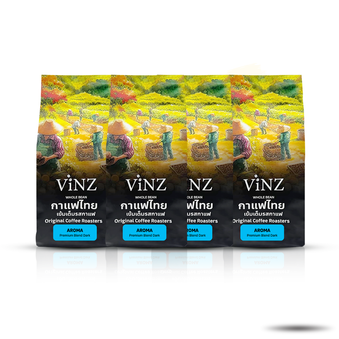 เมล็ดกาแฟคั่วบด ViNZ อโรม่า ดอยช้าง อาราบิก้า ปลอดสารพิษ คั่วเข้ม 4 ถุง (ถุงละ 250 กรัม) _0