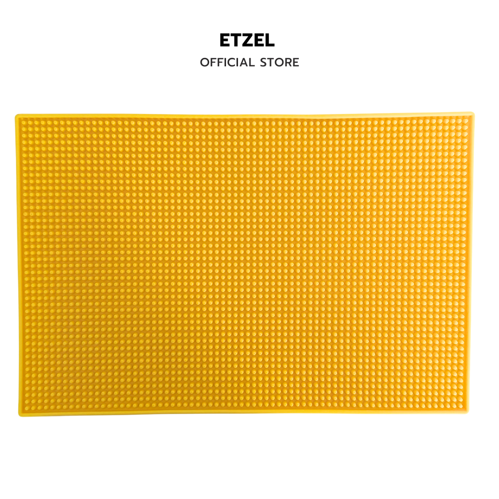  แผ่นรองบาร์ แผ่นยางกันลื่น ETZEL (รุ่นหนาพิเศษ) 45x30 cm สีเหลือง_0