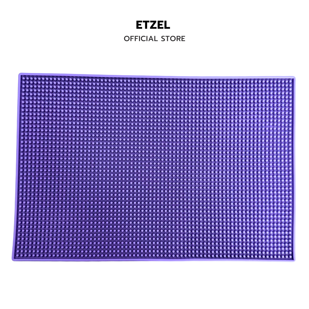  แผ่นรองบาร์ แผ่นยางกันลื่น ETZEL (รุ่นหนาพิเศษ) 45x30 cm สีม่วง_0