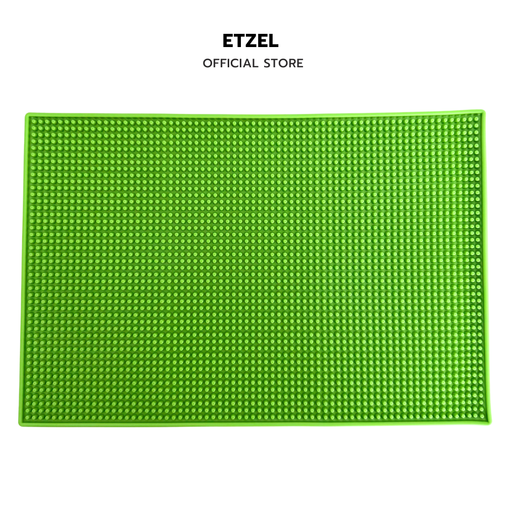  แผ่นรองบาร์ แผ่นยางกันลื่น ETZEL (รุ่นหนาพิเศษ) 45x30 cm สีเขียว_0