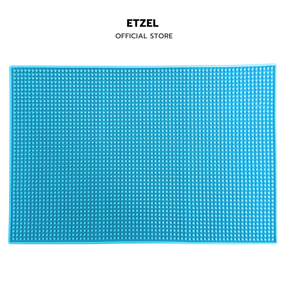  แผ่นรองบาร์ แผ่นยางกันลื่น ETZEL (รุ่นหนาพิเศษ) 45x30 cm สีฟ้า_0