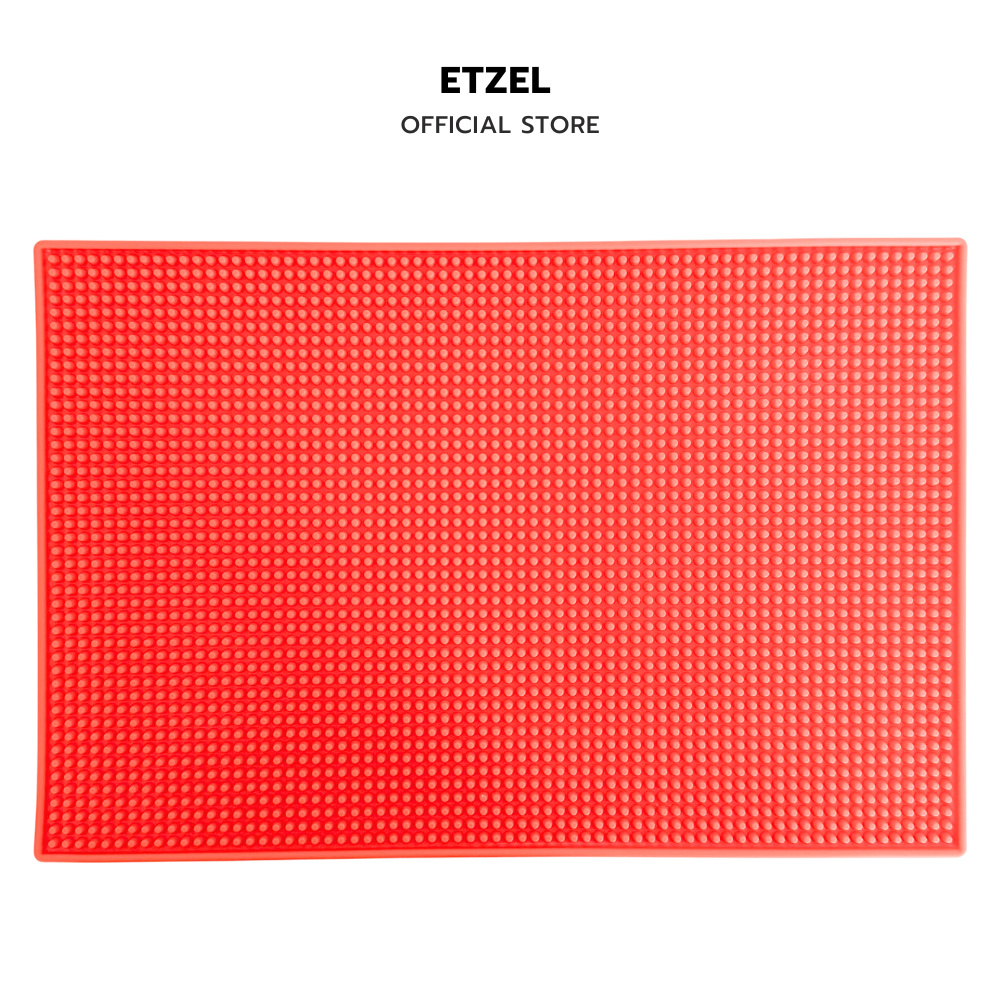  แผ่นรองบาร์ แผ่นยางกันลื่น ETZEL (รุ่นหนาพิเศษ) 45x30 cm สีส้ม_0