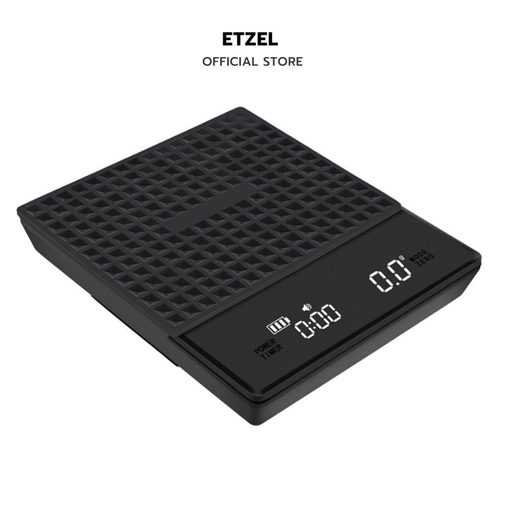 เครื่องชั่งดิจิตอลชั่งกาแฟ 3kg/0.1g มีแผ่นซิลิโคนกันลื่น ชาร์จ USB พร้อมใส่ถ่าน AAA _0