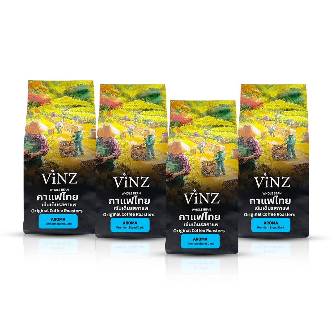 เมล็ดกาแฟ ViNZ ดอยช้าง อโรม่า อาราบิก้าเบลนคั่วเข้ม 4ถุง (ถุงละ 250g) _3