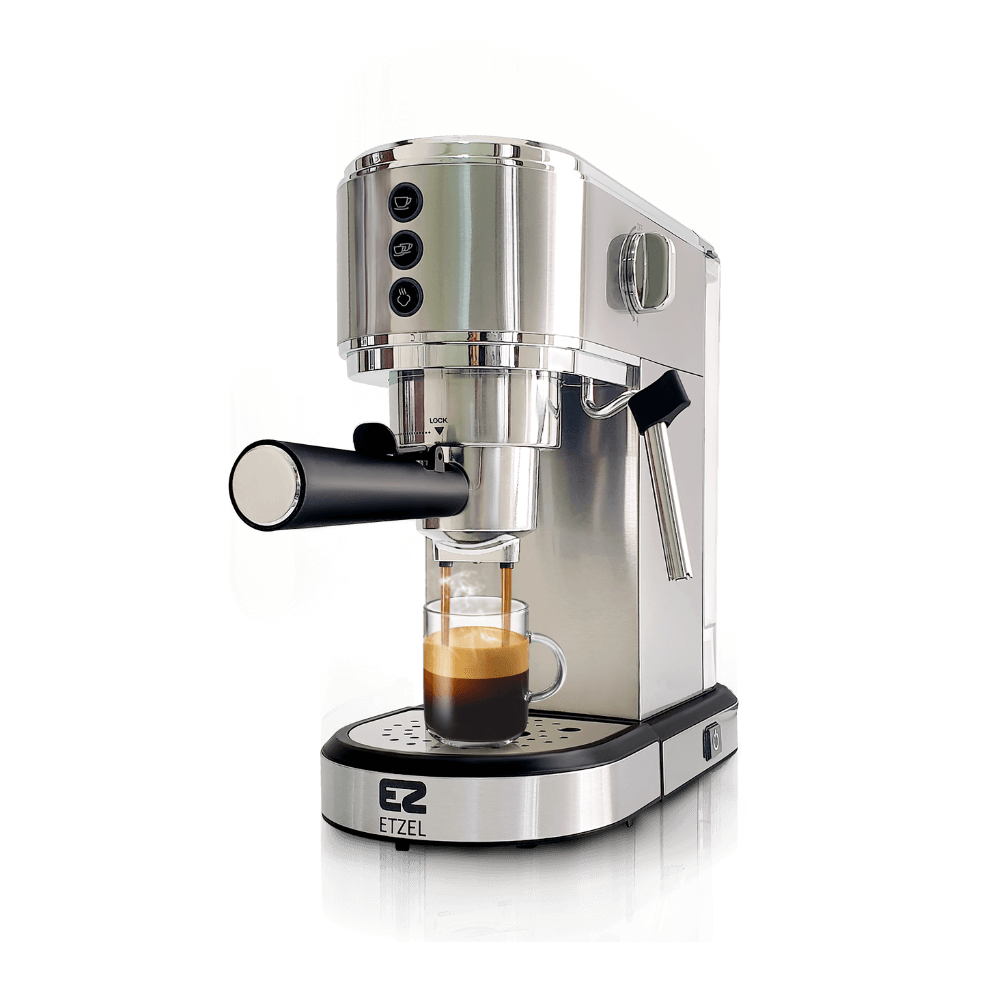 เครื่องชงกาแฟ กึ่งอัตโนมัติ แบบไฮบริด ETZEL SN685 สีเงิน_0