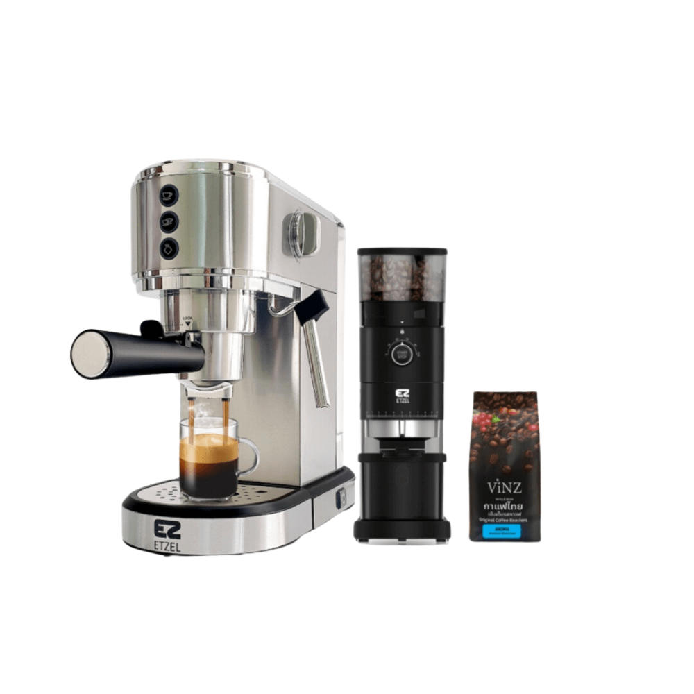 เครื่องชงกาแฟสด ETZEL SN685 ชงแคปซูลได้ 20 บาร์ พร้อมเครื่องบด ETZEL รุ่น SN9400N (ฟรี กาแฟดอยช้าง 250 กรัมและกาแฟแคปซูล)_0