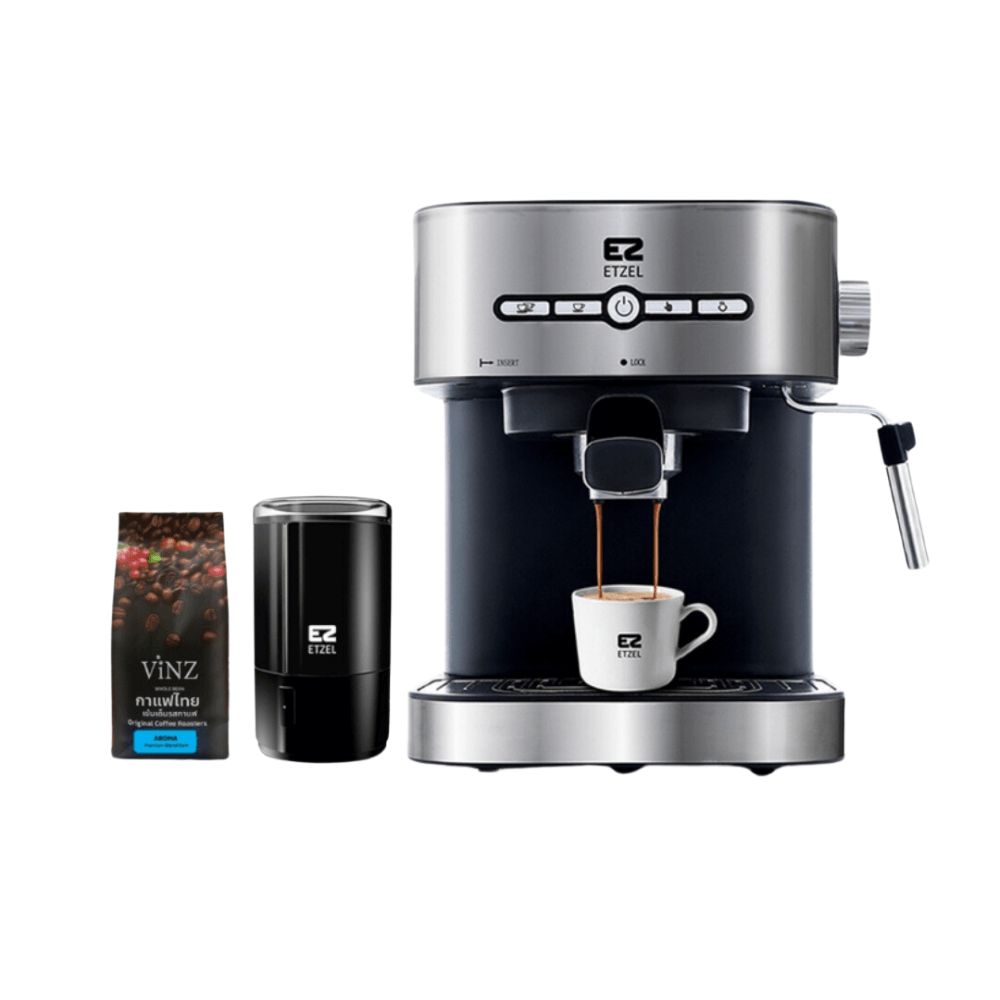 เครื่องชงกาแฟ ETZEL 20 บาร์ รุ่น SN203 + เครื่องบดเมล็ดกาแฟ รุ่น 7810 ฟรี เมล็ดกาแฟดอยช้าง 250 กรัม_0