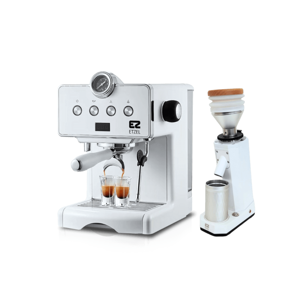 เครื่องชงกาแฟ ETZEL SN610 + เครื่องบด SN016  Single Dose สีขาว เฟืองไทเทเนียม_1