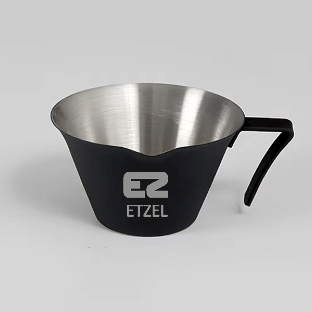 ถ้วยตวงเอสเปรสโซ่ สแตนเลส 304 ETZEL ฟูดเกรดไม่ขึ้นสนิมพร้อมที่จับถนัดมือ ขนาด 100 มล. สีดำ_1