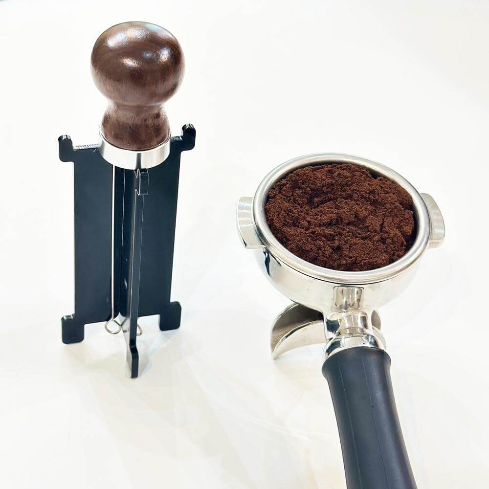 เข็มเกลี่ยผงกาแฟ ETZEL สแตนเลส ด้ามไม้แท้ พร้อมแท่นวาง