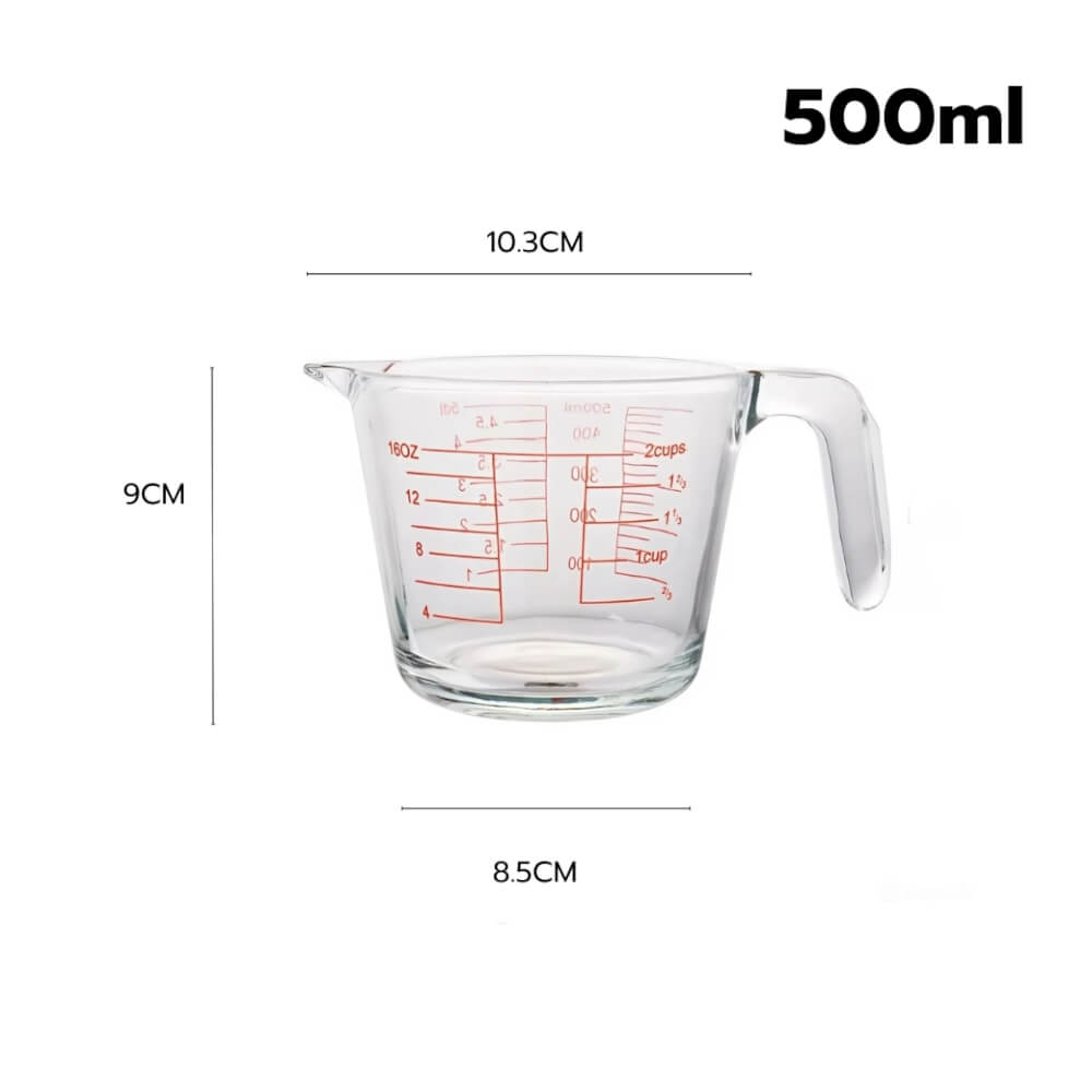 ถ้วยตวงแก้วตวงพิมพ์สเกล  ETZEL แบบหนา 500 ml สีใส _2