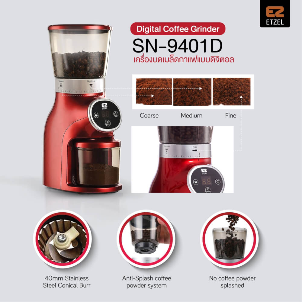 เครื่องชงกาแฟETZEL SN6570 + เครื่องบดเมล็ดกาแฟSN9401D และเมล็ดกาแฟแถมฟรี กาแฟดอยช้าง 250 กรัม _6