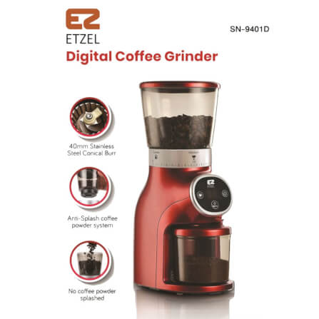 เครื่องบดเมล็ดกาแฟดิจิตัล ETZEL รุ่น SN9401D สแตนเลส Conical burr_3