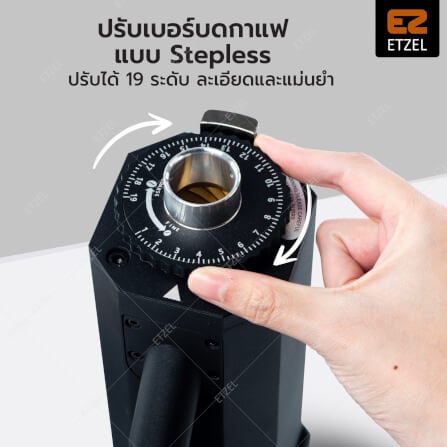 เครื่องบดเมล็ดกาแฟ Stepless ETZEL รุ่น SN016 Single Dose Titanium 40mm. (สีขาว)_3