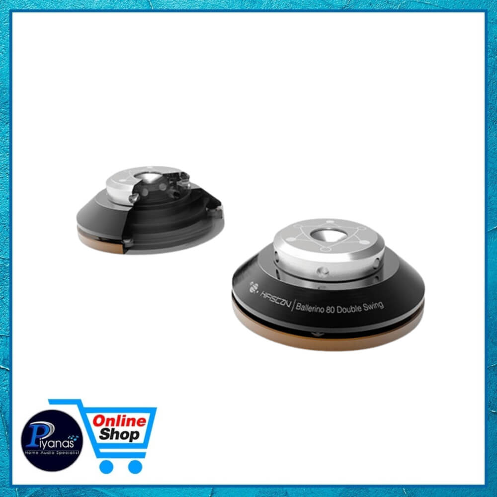 ฐานรองเครื่อง HIFISTAY : BALLERINO 80 DOUBLE SWING (80 MM) SET OF 8 (BLACK/SILVER)