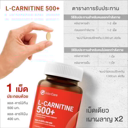 ผลิตภัณฑ์เสริมอาหาร INTERCARE ซิงค์ พลัส มัลติวิตามิน (1 กระปุก : 30 เม็ด) และ ผลิตภัณฑ์เสริมอาหาร INTERCARE แอล-คาร์นิทีน 500 พลัส (1 กระปุก : 30 เม็ด)_4