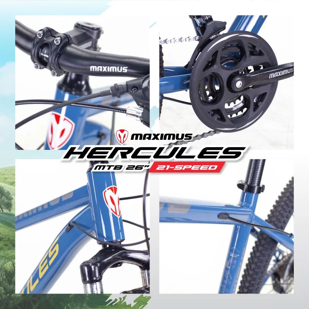 จักรยานเสือภูเขา MAXIMAS รุ่น HERCULES สีน้ำเงิน ล้อ 26 นิ้ว เกียร์ SHIMANO 21สปีด_5
