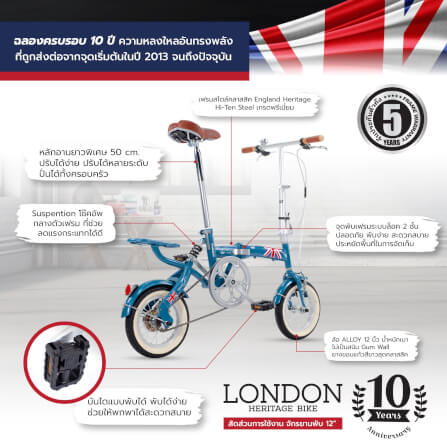 จักรยานพับ Tiger รุ่น London สีน้ำเงิน ล้อ 12 นิ้ว_3