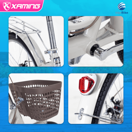 จักรยานแม่บ้าน Xaming 24 นิ้ว สีครีม_4