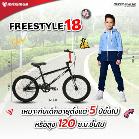 จักรยานBMX MAXIMUS รุ่น FREESTYLE สีเงิน ล้อ 18นิ้ว_6