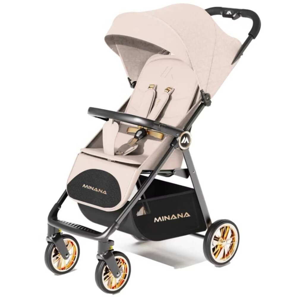 รถเข็นเด็กพับเล็ก ขึ้นเครื่องได้ NEW A2 ULTRA MINANA สีเบจ