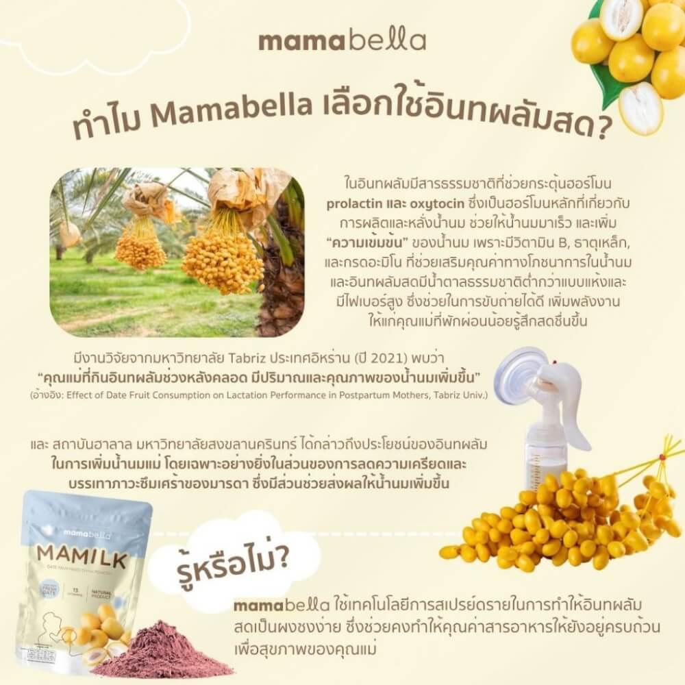 เครื่องดื่มผสมอินทผลัมและหัวปลีชนิดผง MAMABELLA รสกล้วยหอม 120 กรัม