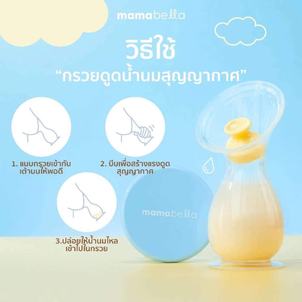 กรวยปั๊มนมสุญญากาศ MAMABELLA จุน้ำนมได้ 150 ML