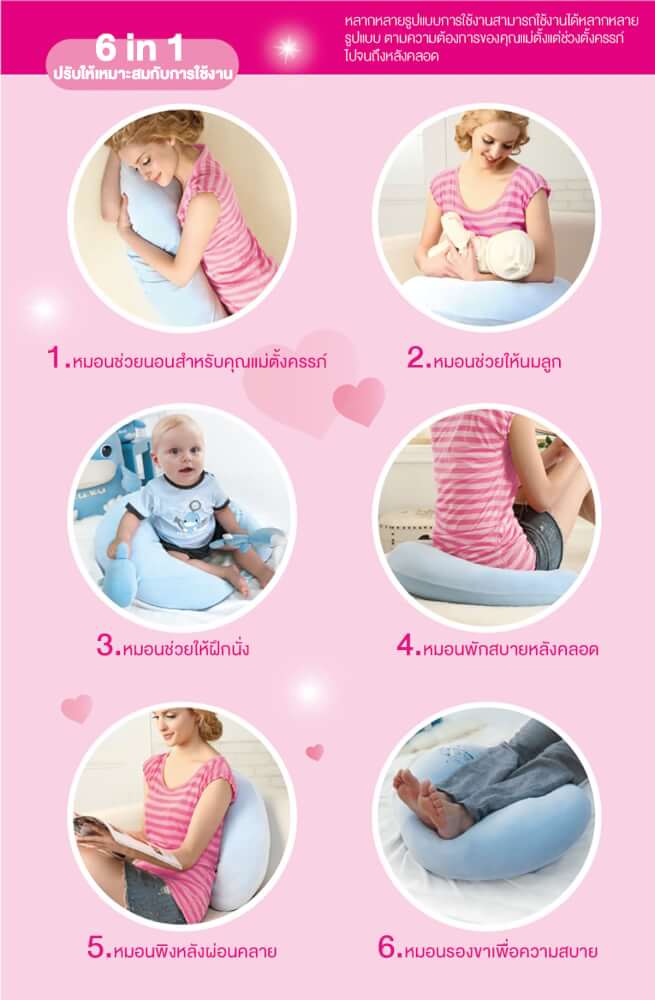 หมอนรองให้นม KUKU DUCKBILL  สีฟ้า