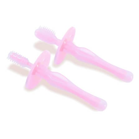 แปรงสีฟันซิลิโคน KUKU DUCKBILL แพ็ค 2 ชิ้น สีชมพู_0